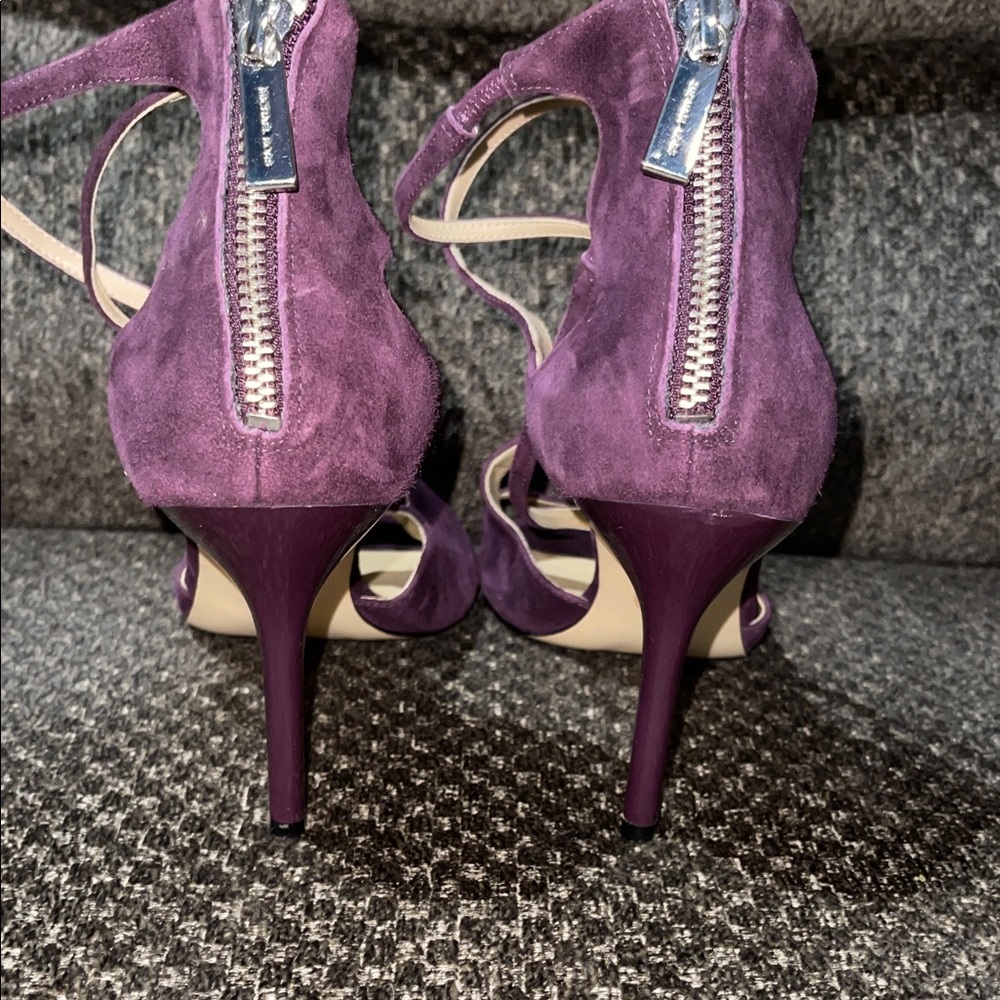 Elegant Eggplant/Aubergine Purple Strappy Heels - Picture 5 of 6